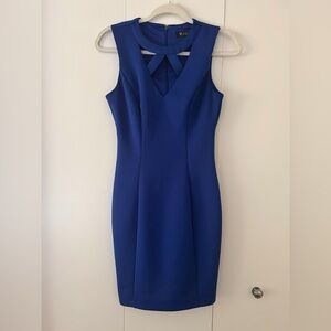 Cobalt Blue Guess Soft Bodycon Cutout Sheath Mini Dress Size 2/4